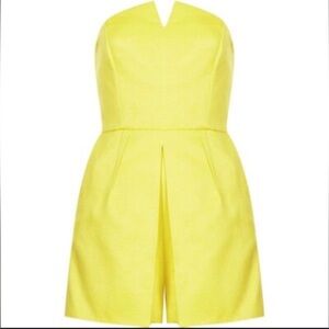 Topshop Neon green Bandeau Skort Playsuit – Size US 2 Sunny Yellow dress